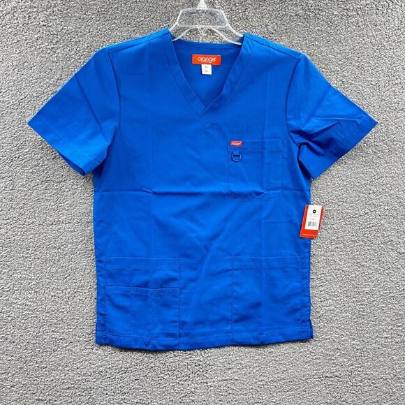 Orange Standard Balboa Scrub Top Womens Extra Small Royal Blue V-Neck‎ Pockets - Picture 1 of 5